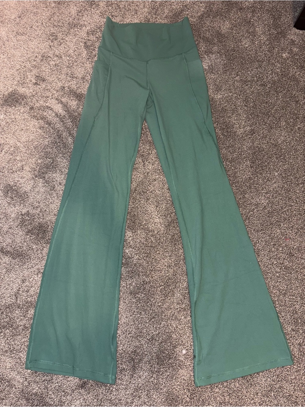 Green Flare Yoga Leggings